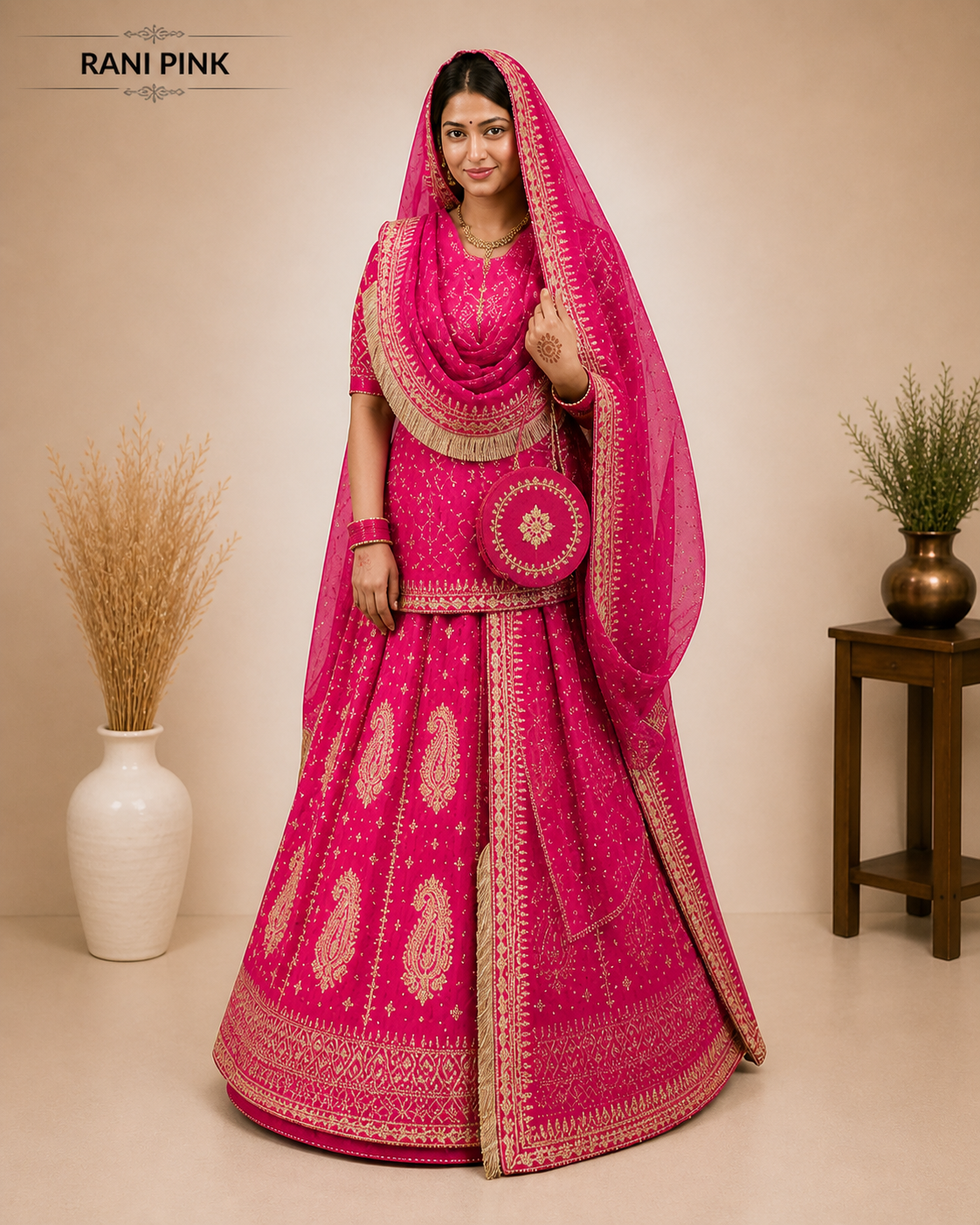 Rajrani Pink Rajputi Poshak Set for Women