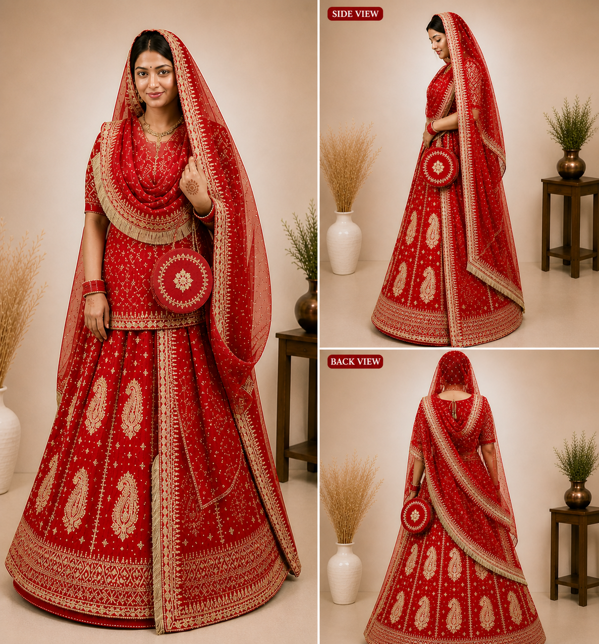 Rajrani Red Rajputi Poshak Set for Women