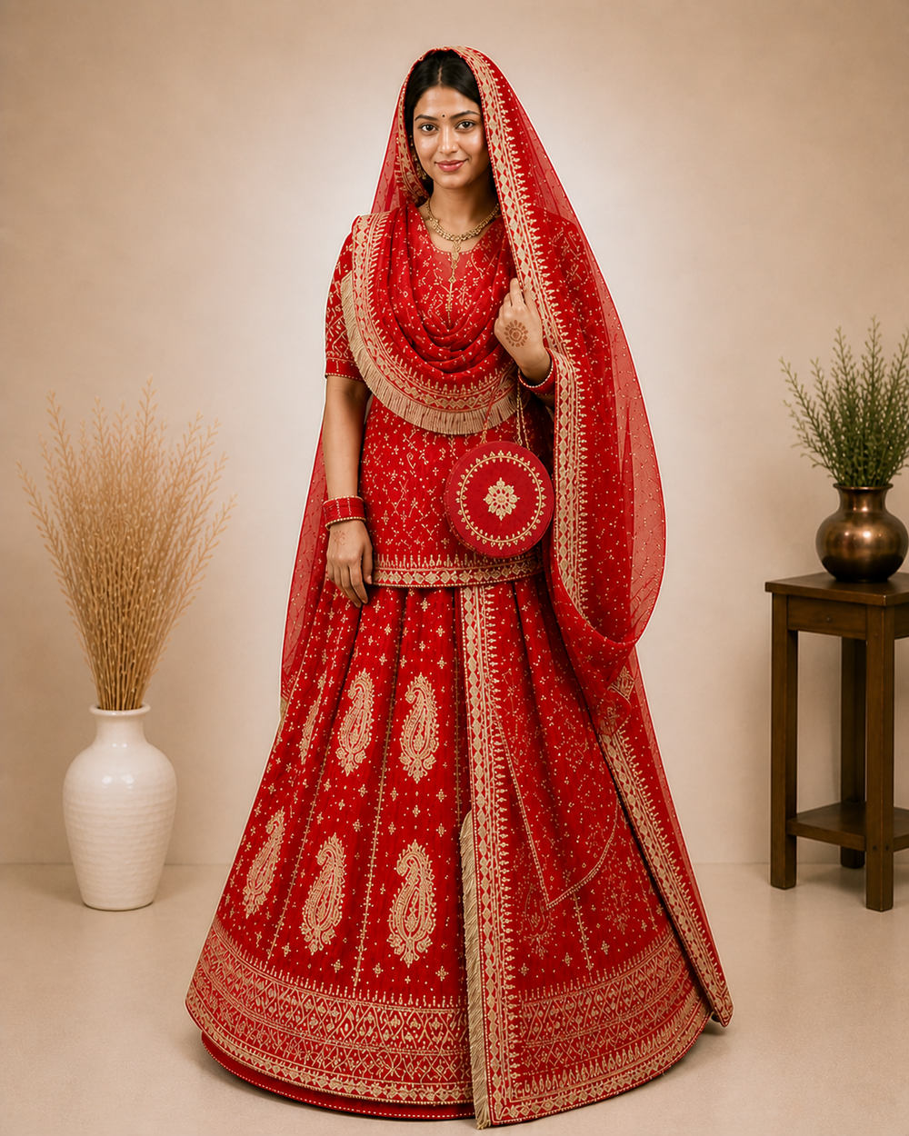 Rajrani Red Rajputi Poshak Set for Women