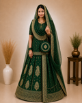 Rajrani Bottle Green Rajputi Poshak Set for Women